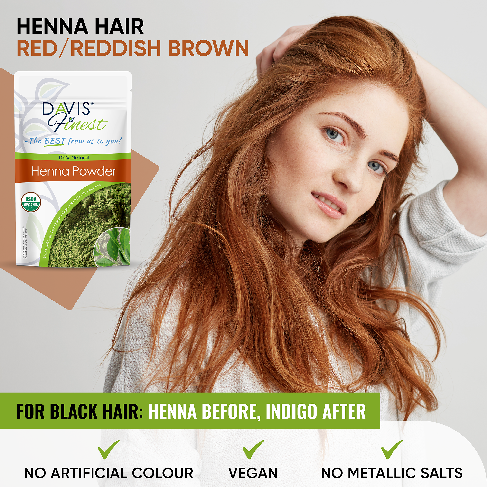 Henna-Pulver-Haarfärbemittel